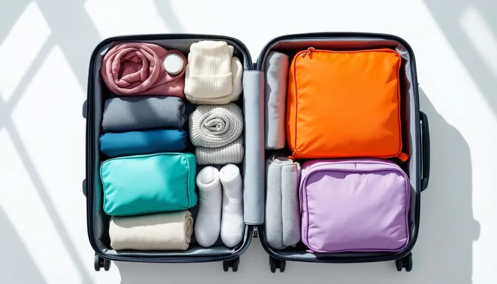entdecken sie, wie ich mein handgepäck mit 7 tagen kompressionswürfeln perfekt organisiert habe – tipps für platzsparendes und effizientes packen.
