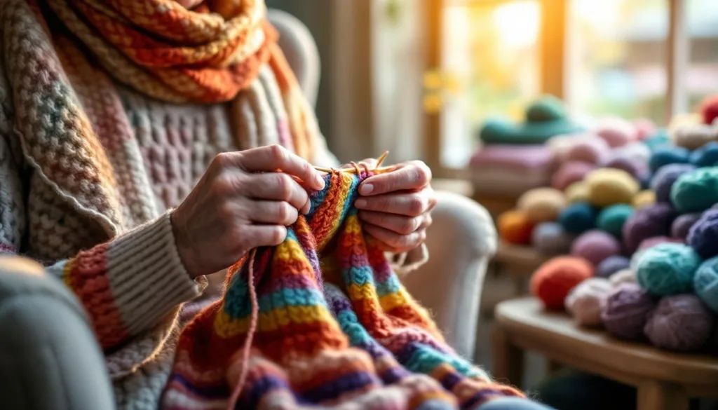 entdecken sie, warum stricken für senioren eine entspannende aktivität ist, die stress reduziert und das glücksgefühl mit selbstgemachten schals steigert.